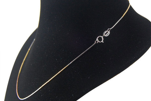 Sterling Silver 3-Tone Textured Snake Necklace, 16"