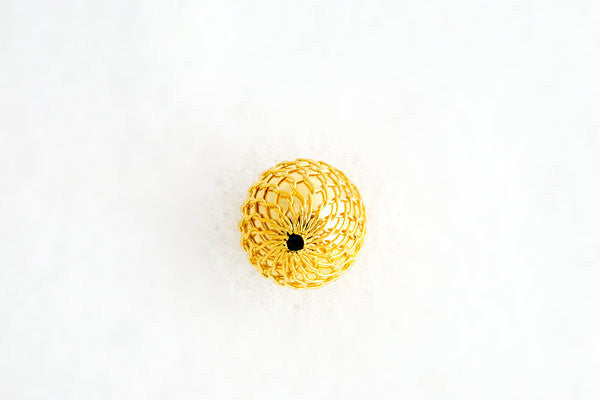 Gold Plated Mesh Bead, 12.0mm