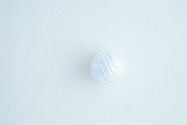 Silver-Plated Round Stardust (Carved) Bead, 10.0mm