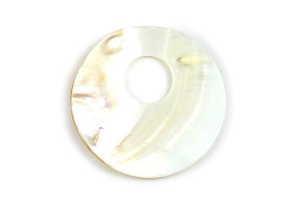 Pendant Shell (White MOP) Smooth Donut (Top Hole)