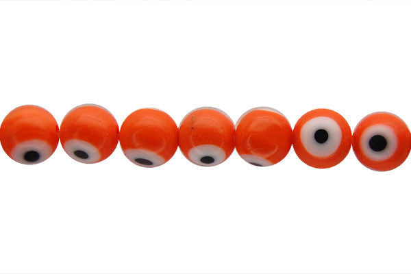 Chevron Glass Beads Orange Round Eye, 16-Inch Strand, Beads for Jewelry Making
