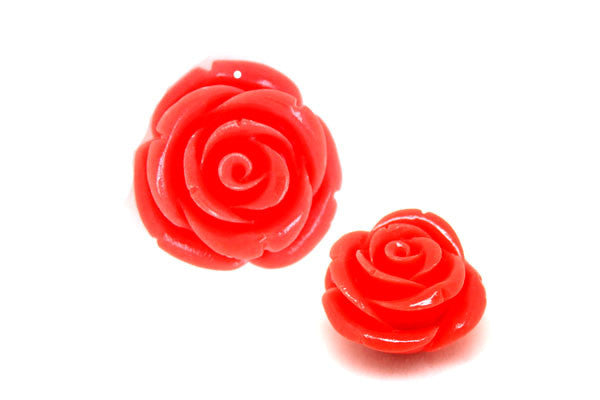 Synthetic Coral Rose Pendant, 36mm, 1 Piece, Jewelry Making Supplies
