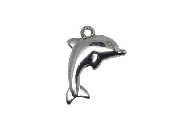 Acrylic Beads CCB, Dolphin (Nickel), 17x25mm