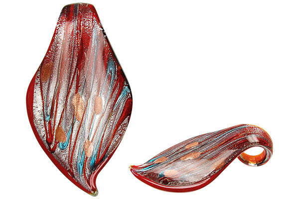 Pendant Murano Foil Glass Smooth Leaf (807)