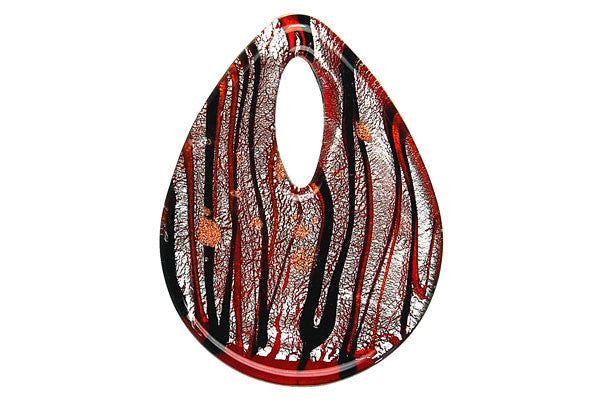 Pendant Murano Foil Glass Briolette Donut (YH05)