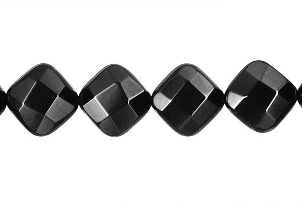 Black Onyx Aaa Diamond Square Faceted Beads, 16-Inch Strand, Jewelry Making Supplies