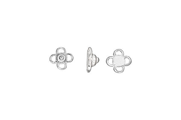 Sterling Silver Flower Fancy Spacer, 6.5x6.5mm