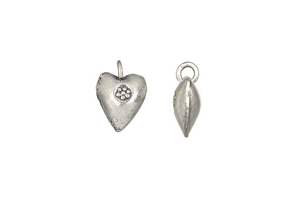 Hill Tribe Silver Tribal Print Pendant Charm, 10.0x16.0mm