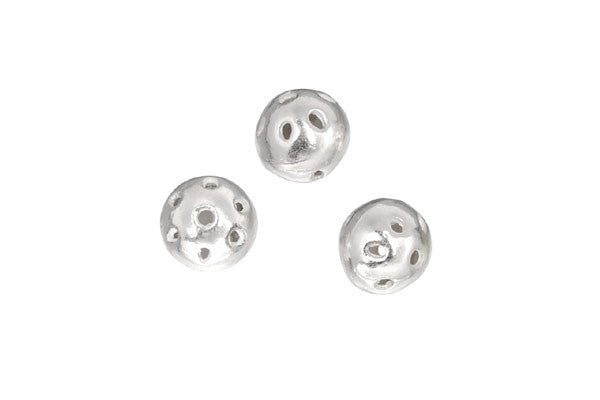 Hill Tribe Silver Round Plain Ball W/holes, 9.0x9.0mm