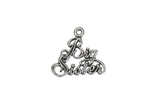 Sterling Silver Big Sister Charm, 16.0x18.0mm