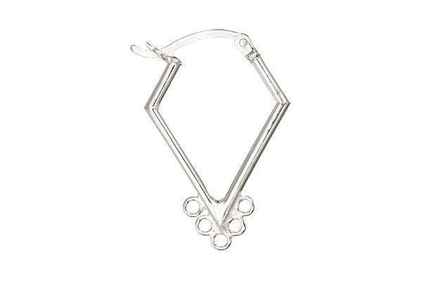 Sterling Silver 20.0mm Kite w/5 Rings, 1.6x20.0mm