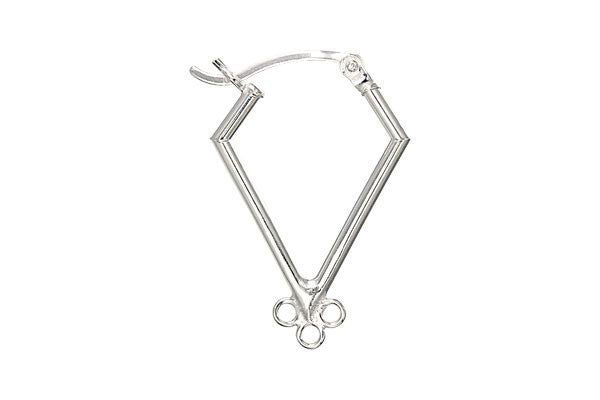 Sterling Silver 20.0mm Kite w/3 Rings, 1.6x20.0mm