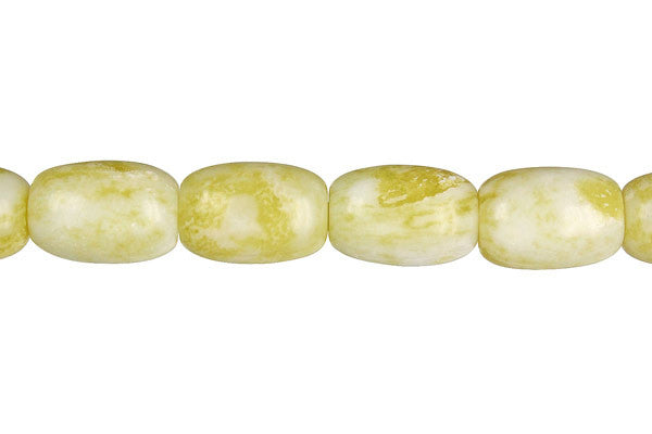 Lemon Jade Drum Beads, 16-Inch Strand, Beads for Jewelry Making