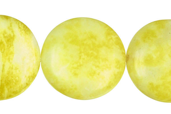 Lemon Jade Coin a Beads, 16-Inch Strand, Beads for Jewelry Making