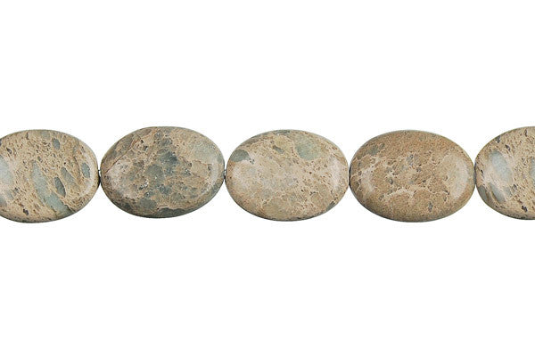 Aqua Terra Jasper Flat Oval (B) Beads