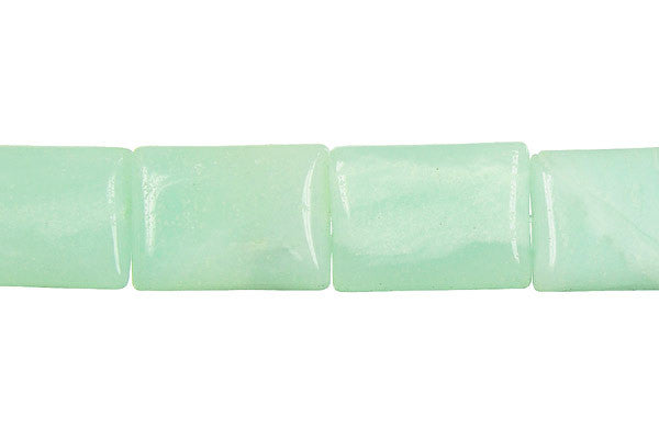 Amazonite Flat Rectangle Light Beads, 16-Inch Strand, Jewelry Making Supplies