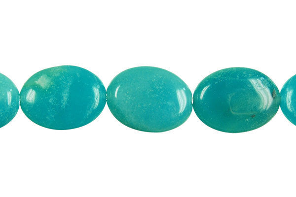 Amazonite Flat Oval (Dark) Beads