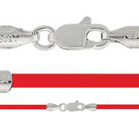 Rubber Necklace, Cherry w/Sterling Silver Endcaps