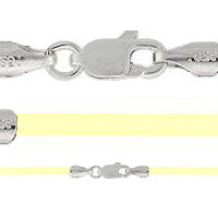 Rubber Necklace, Lemon Drop w/Sterling Silver Endcaps