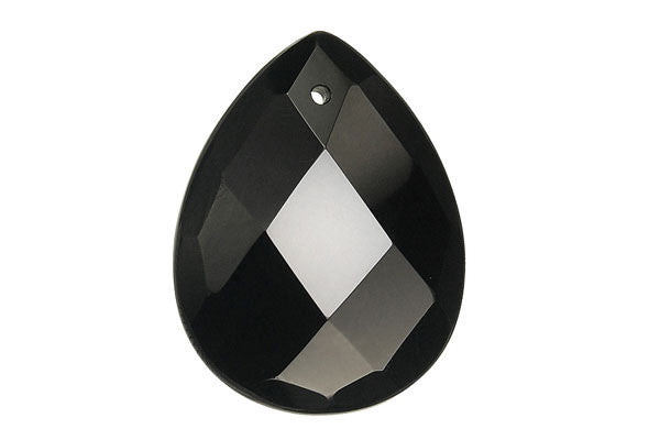 Pendant Black Onyx Faceted Flat Briolette