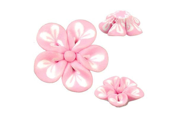 Poly Clay Flower Pendant, 22x22mm, 5 Pieces, Pendant for Jewelry Making