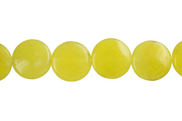 Olive Jade Coin Beads, 16-Inch Strand, Beads for Jewelry Making