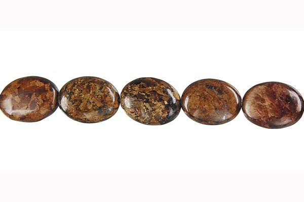 Bronzite Flat Oval Beads