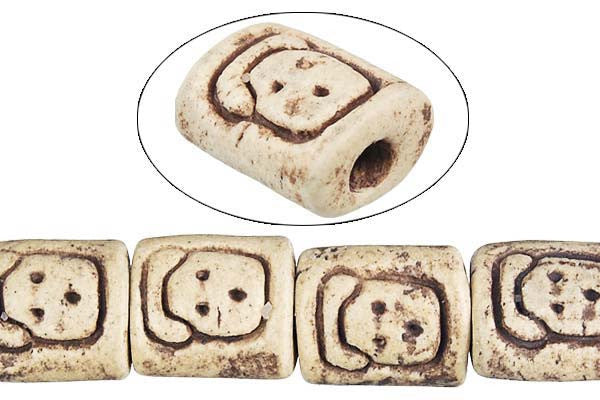 Polymer Clay Puffy Rectangle Beads, 16-Inch Strand, Jewelry Making Supplies