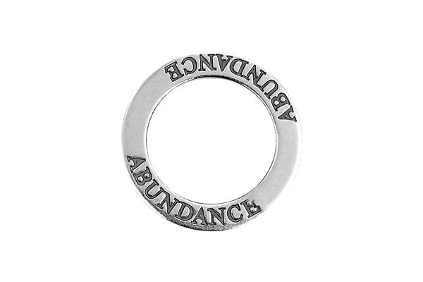 Sterling Silver Abundance Affirmation Band Charm, 22.0mm
