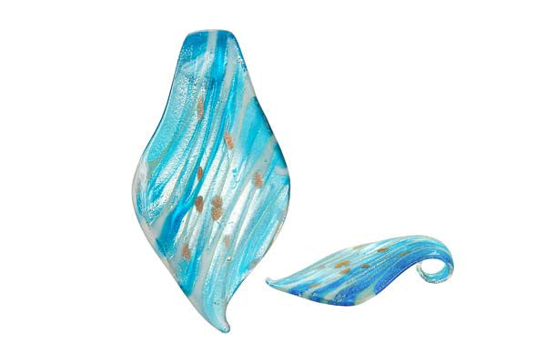 Pendant Murano Foil Glass Smooth Leaf (804)