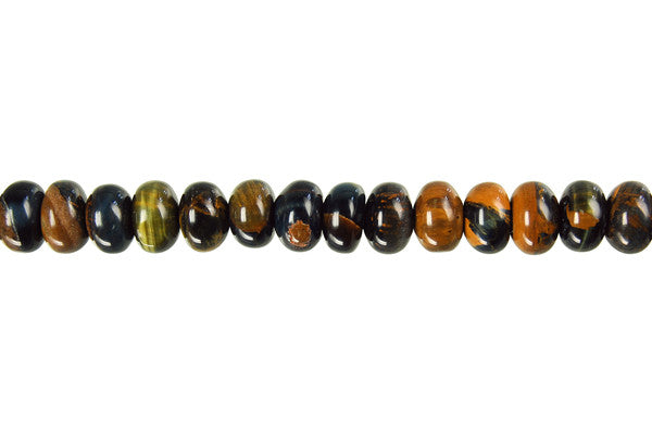 Tiger Eye Rondelle Beads, 16-Inch Strand, Jewelry Making Supplies