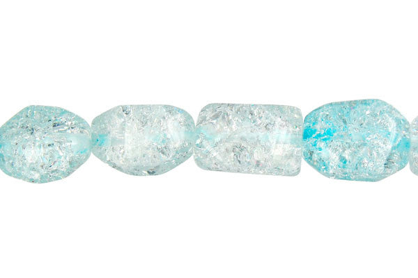 Chinese Crystal Ice Flake Nugget Aqua Faceted Beads, 16-Inch Strand, Beads for Jewelry Making