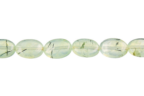 Prehnite Flat Oval Beads