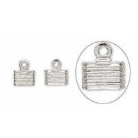Sterling Silver Side-Fold Ribbon End, 3.3x4.6mm