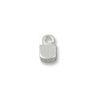 Sterling Silver Front-Fold Ribbon End, 4.0x4.0mm