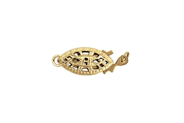 Gold-Filled Oval Filigree Pearl Clasp, 6.0x12.3mm