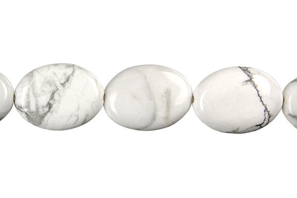 Howlite Flat Oval Beads