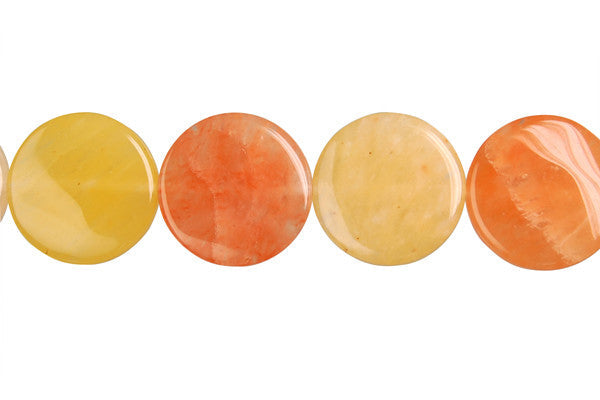 India Red Aventurine Coin Beads, 16-Inch Strand, Beads for Jewelry Making