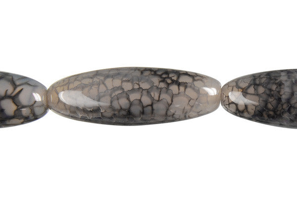 Fire Agate Black Rice Beads, 15-Inch Strand, Beads for Jewelry Making