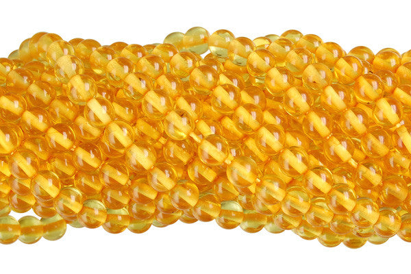 Amber Round Light Beads, 16-Inch Strand, Jewelry Making Supplies