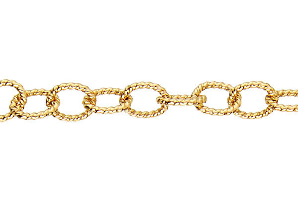 Gold-Filled Textured Cable Chain, 4.4x5.5mm
