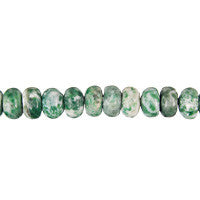 Green Spot Agate Rondelle Beads, 16-Inch Strand, Beads for Jewelry Making