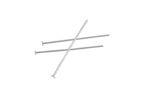 Sterling Silver 24-Gauge Head Pin, 1.5"