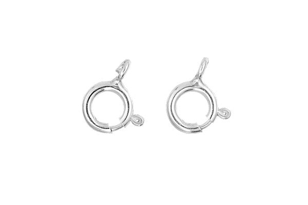 Sterling Silver Spring Ring Clasp w/Open Loop, 6.0mm