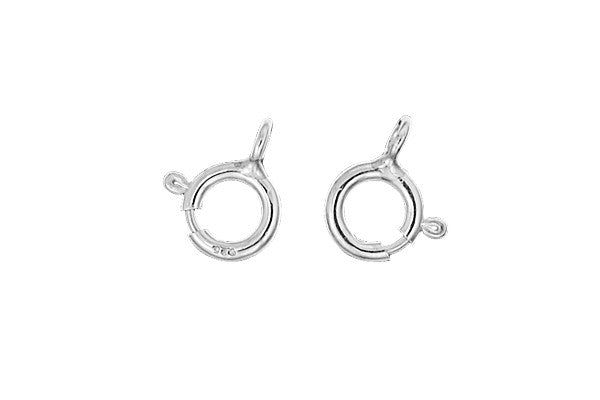 Sterling Silver Spring Ring Clasp w/Closed Loop, 6.0mm