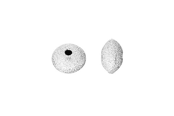 Sterling Silver Saucer Stardust Bead, 4.5x3.0mm