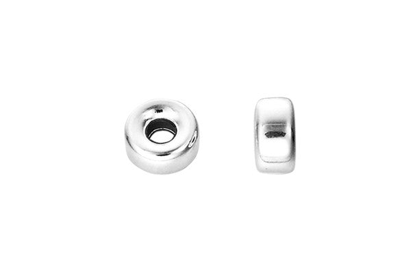 Sterling Silver Rondelle Bead, 5.3x2.8mm