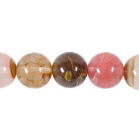 Tiger Quartz Glass Round Beads, 16-Inch Strand, Jewelry Making Supplies
