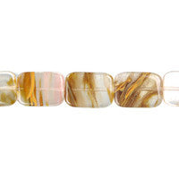 Tiger Quartz Glass Rectangle Beads, 14mm, 16-Inch Strand, Loose Beads for Jewelry Making