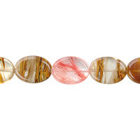 Tiger Quartz Glass Oval Beads, 14mm, 16-Inch Strand, Loose Beads for Jewelry Making